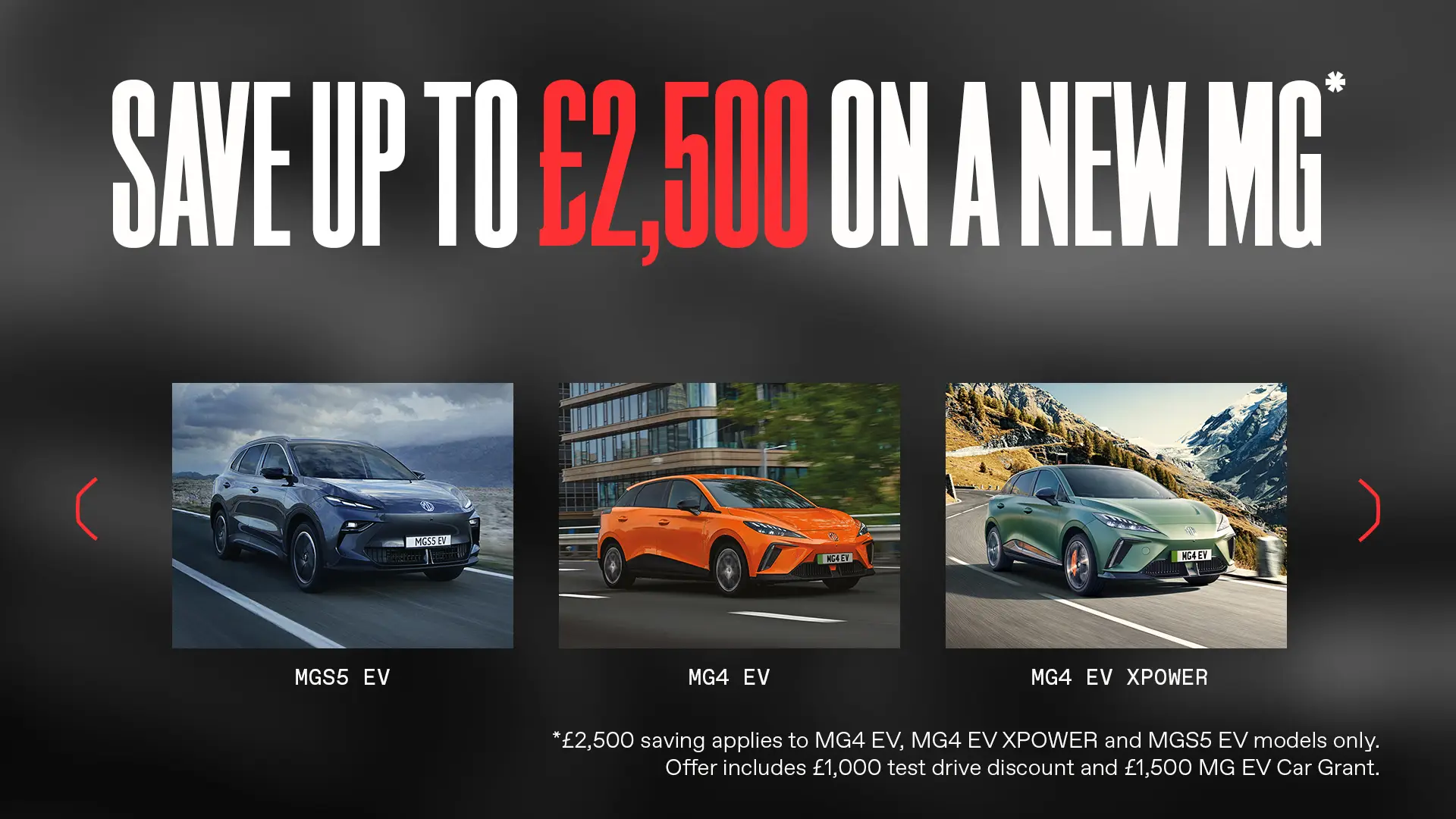 MG EV Car Grant